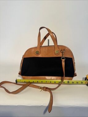 Dooney and Bourke vintage Black and Tan Women's Satchel Handbag - Leather Trim